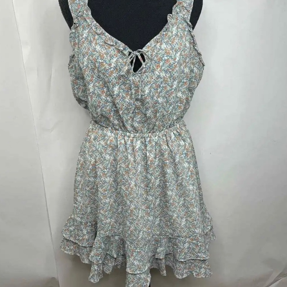 Floral mini sundress with ruffle details